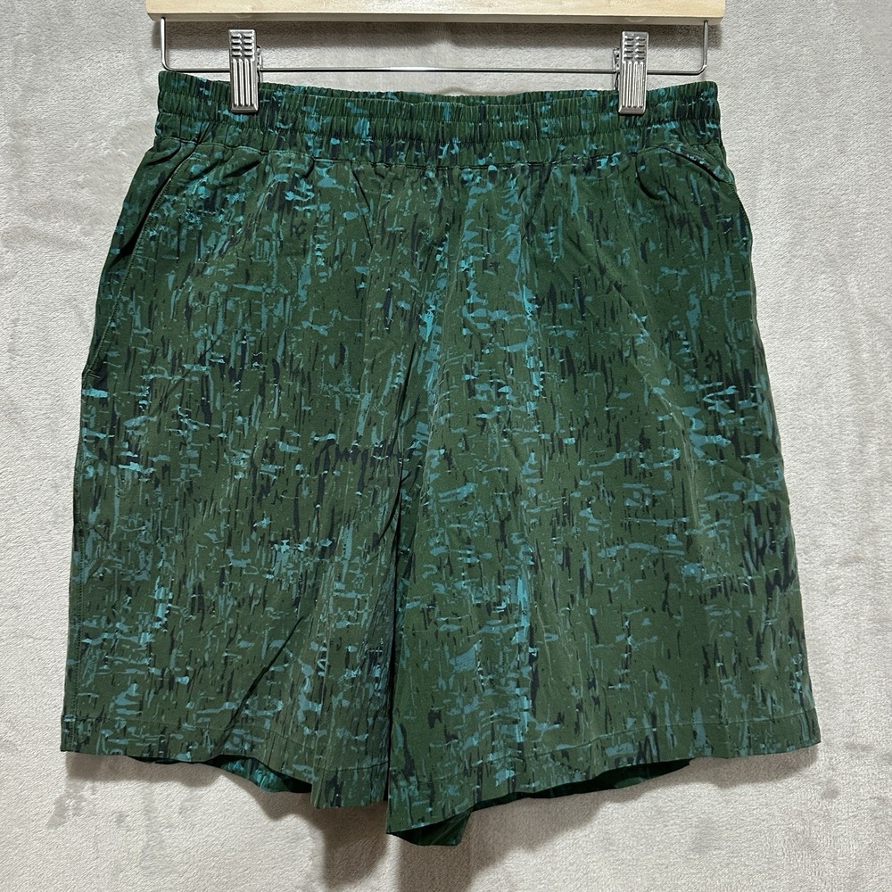Outdoor Voices Fleck Rec Lined Athletic Shorts Men's S Green Zip Pockets